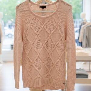 American Eagle Outfitters Women's Textured Soft Pink Sweater